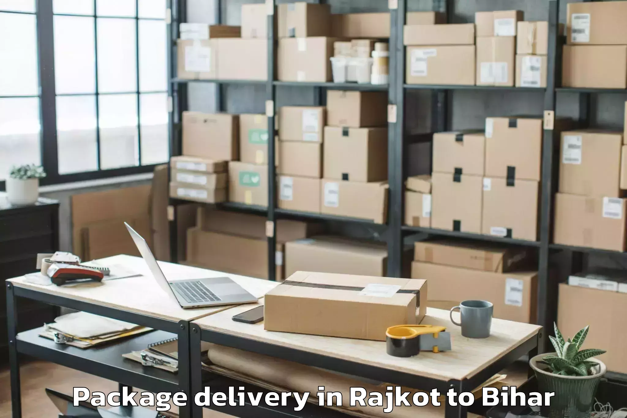 Trusted Rajkot to Lauria Nandangarh Package Delivery